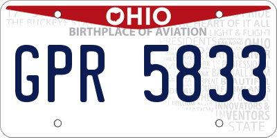OH license plate GPR5833