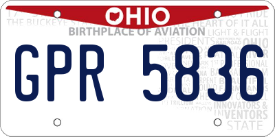 OH license plate GPR5836