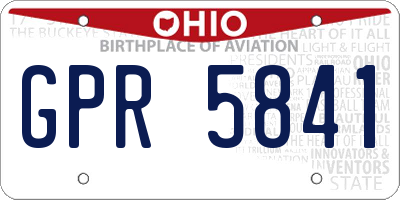 OH license plate GPR5841
