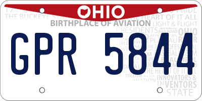 OH license plate GPR5844