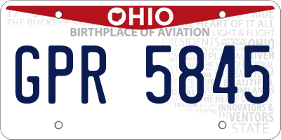 OH license plate GPR5845