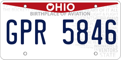 OH license plate GPR5846