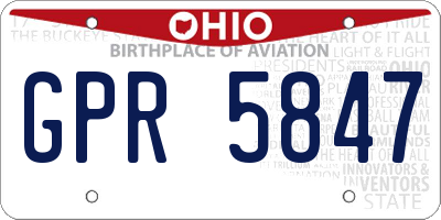 OH license plate GPR5847