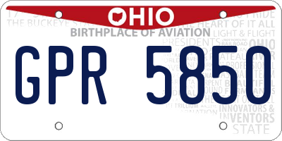 OH license plate GPR5850
