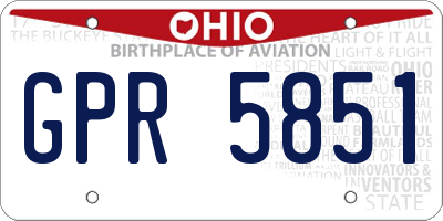 OH license plate GPR5851