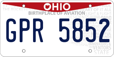 OH license plate GPR5852