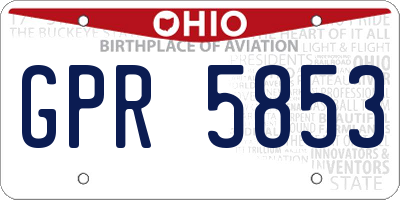 OH license plate GPR5853