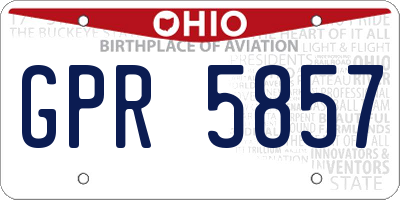 OH license plate GPR5857