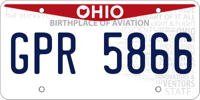 OH license plate GPR5866