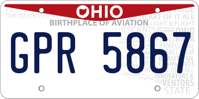 OH license plate GPR5867