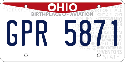 OH license plate GPR5871