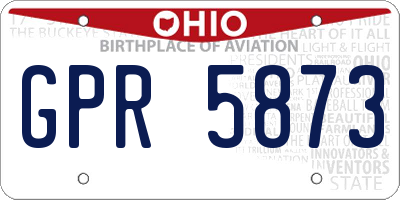 OH license plate GPR5873