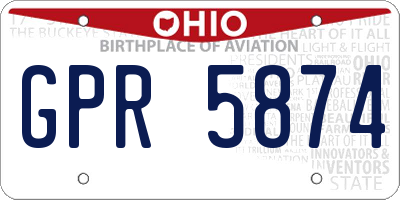 OH license plate GPR5874