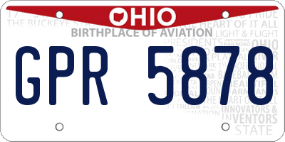 OH license plate GPR5878
