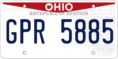 OH license plate GPR5885