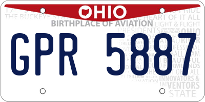 OH license plate GPR5887