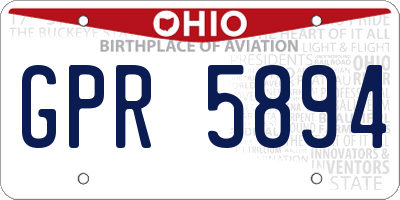 OH license plate GPR5894