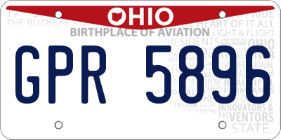 OH license plate GPR5896