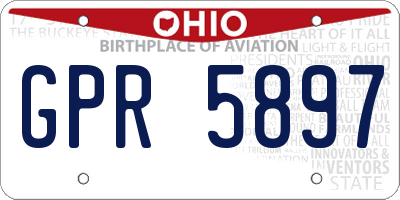 OH license plate GPR5897