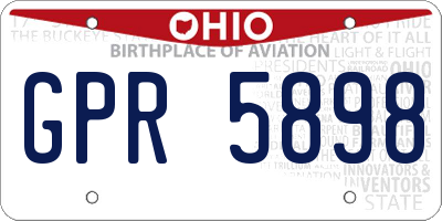 OH license plate GPR5898