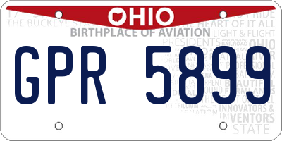 OH license plate GPR5899