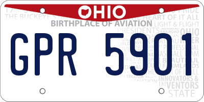 OH license plate GPR5901