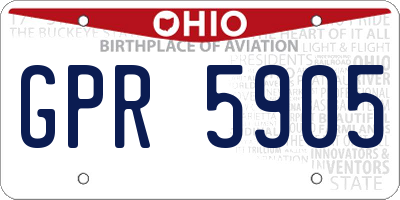 OH license plate GPR5905