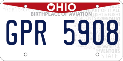 OH license plate GPR5908