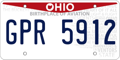 OH license plate GPR5912