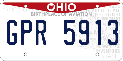 OH license plate GPR5913