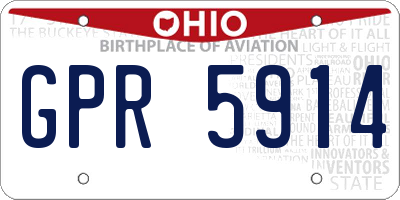 OH license plate GPR5914