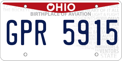 OH license plate GPR5915