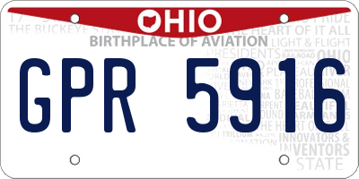 OH license plate GPR5916
