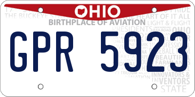 OH license plate GPR5923