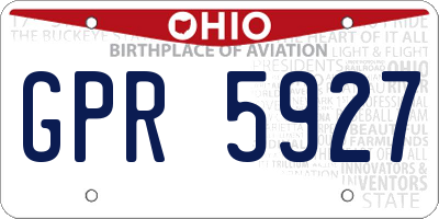 OH license plate GPR5927