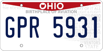 OH license plate GPR5931