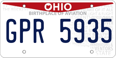 OH license plate GPR5935