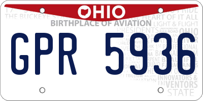 OH license plate GPR5936