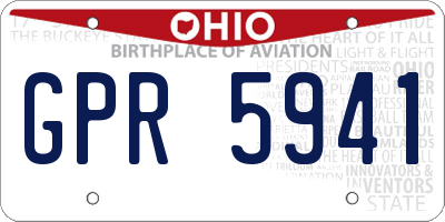 OH license plate GPR5941