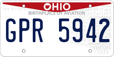 OH license plate GPR5942