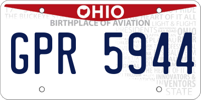 OH license plate GPR5944