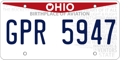 OH license plate GPR5947