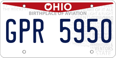 OH license plate GPR5950