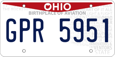 OH license plate GPR5951
