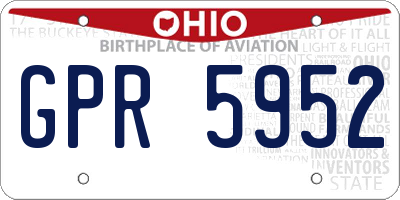 OH license plate GPR5952