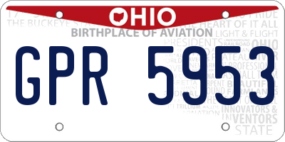 OH license plate GPR5953
