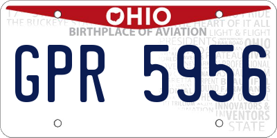 OH license plate GPR5956