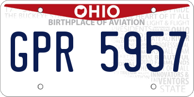 OH license plate GPR5957