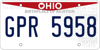 OH license plate GPR5958