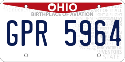 OH license plate GPR5964